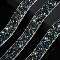 1Roll Black 108 x 1″ Bling Rhinestone Crystal Diamond DIY Decor Sticker Decal #B