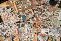 200 Pieces Vintage Ephemera Pack Decoupage Paper Junk Journal Kit Scrapbook Plan