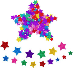 6 Packs (Approx 300Pcs) Glitter Stickers for Crafts – Colorful Self-Adhesive Sta