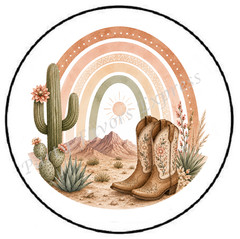 WESTERN RAINBOW COWBOY BOOTS CACTUS ENVELOPE SEALS LABELS STICKERS PARTY FAVORS