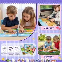 Waterproof Reusable Jelly Sticker Books for Toddlers 2-6 Years – 3 Set Activity