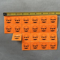 Vintage 1970s 1980s HALLOWEEN Jack-o-Lantern Fluorescent Orange Stickers NOS
