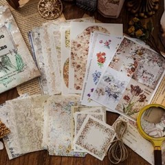 30/pk NOTES Vintage Scrapbook Kit Papers Stickers Ephemera Cutouts Junk Journal