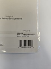 Butterflies Dimensional Scrapbooking Stickers Jolee’s White Blue Burlap 12 Piece