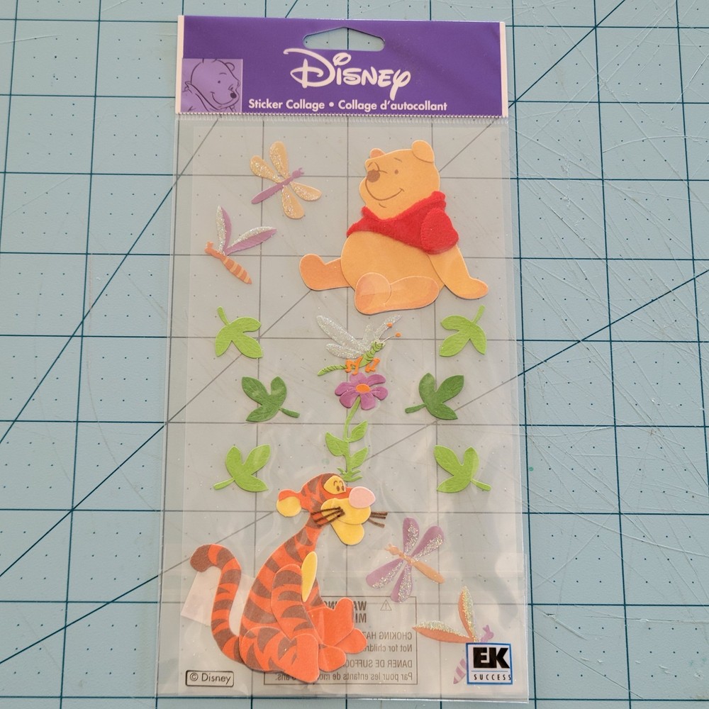 Disney Sticker Collage Winnie The Pooh & Tigger Spring Dragonfly Leaves
