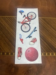 Vintage Creative Member Bike Skateboard Ball Sticker Strip 2×5 Inches