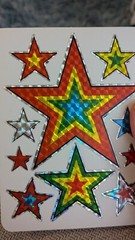 Vintage Stickers BJ Decal Specialties Super Stickers Prism Rainbow Stars 1 Sheet