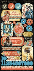 *RETIRED* Graphic45 WELL GROOMED (2) 6×12 Sticker Sheets scrapbooking DOGS CATS