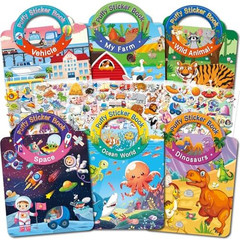 2 Pack Puffy Sticker Books for Kids Ages 3-5, Construction Truck and Vehicle Car