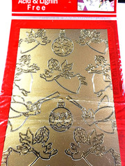 Christmas Angels Gold Foil Peel Off Stickers 4×9.5 Holiday Card Making Scrapbook