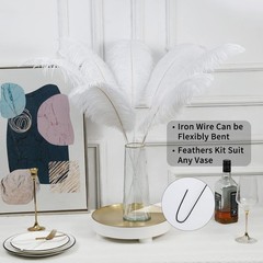 Soarer White Large Ostrich Feathers – 10Pcs 34inch Making Kit Extra Large Ost…