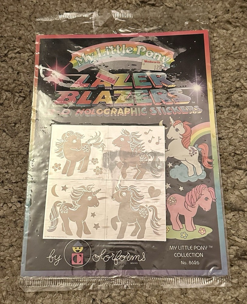 Vtg 1983 Hasbro My Little Pony Lazer Blazers 3-D Holographic Stickers No. 8626