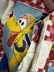 Vintage Mickey And Friends Curtain Approximately 40×80 One Side Only