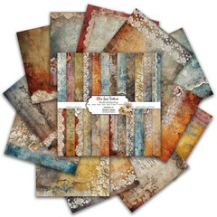 Vintage Lace Scrapbook Paper Pad 12×12 24 Sheets Coffee Floral Cardstock DIY