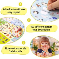 Animal Stickers for 8 Themes Cute Animal Sticker for Water Bottle Decor Scrap…