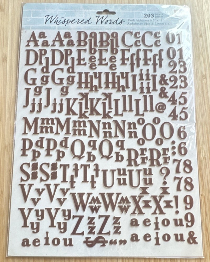 Prima Marketing Flock Alphabets Brown Numbers & Letters Stickers 203 pcs NEW