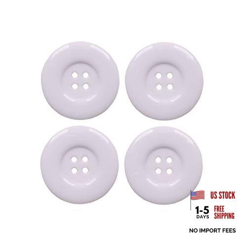 50pcs 4 Holes Round Sewing Resin Buttons1.5inch/38mm in Bulk for White