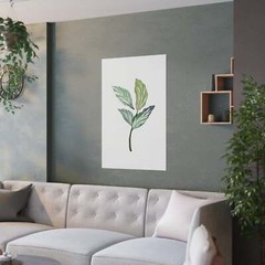 Watercolor Single Leaf Greenery Poster – Wall Decor 9″ 12″ 18″ 24″ Printed