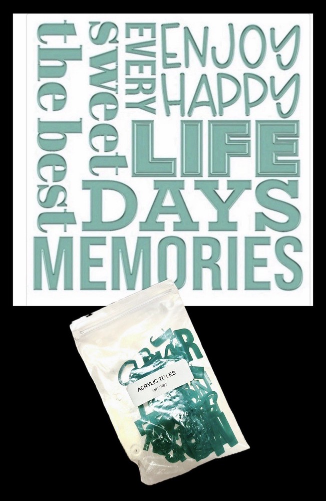 CTMH Embellishments Acrylic TITLES TEAL Z7027 New Acrylic Letter Tiles