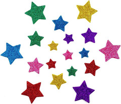 6 Packs (Approx 300Pcs) Glitter Stickers for Crafts – Colorful Self-Adhesive Sta