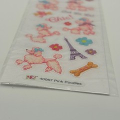 ME! etc. Pink Poodles 40067 Glitter Stickers Vintage 2004 Paris French Y2K