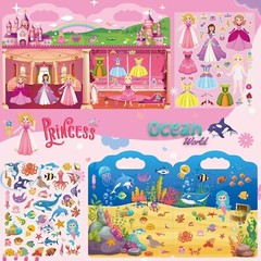 6Set Reusable Sticker Books for Kids,Puffy Sticker Books for Kids,Sticker Boo…