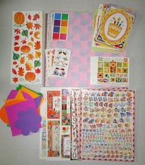 Vtg Scrapbook Supplies Lot 125 Pcs – Cardstock Stickers Die Cuts Frames Sheets
