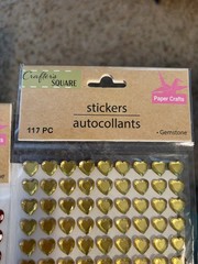 Crafters Square Heart Shaped Gem Stone Stickers Multi-Colored 0.5inch , New!