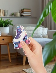 Roller Skate Vinyl Die Cut Stickers Set Scrapbooking Laptop Water Bottle