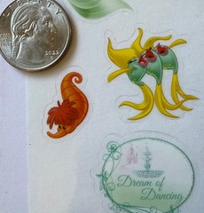 GLITTERED PRINCESS ARIEL Mylar Stickers(18pc)Disney•Little Mermaid•Card Making•