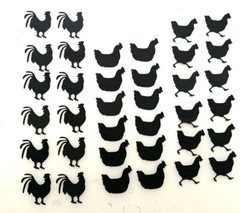 Barnyard Die Cuts * Chicken Trio * Twelve Sets * Black, White, Kraft or White