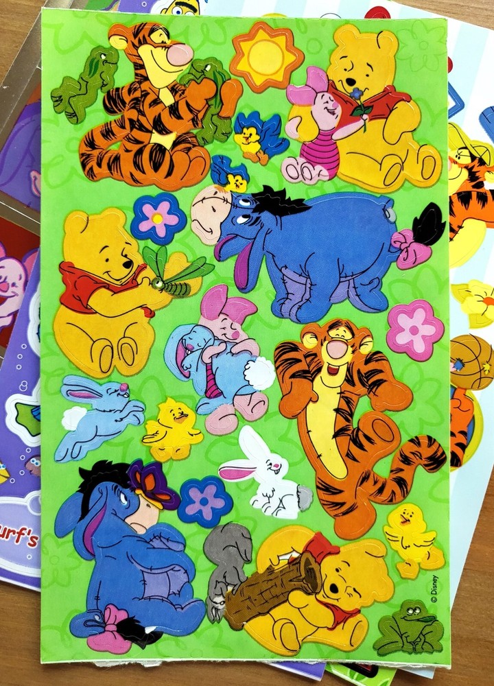 Sandylion Winnie the Pooh Tigger Piglet Eeyore Bunnies Springtime Sticker Sheet