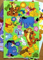 Sandylion Winnie the Pooh Tigger Piglet Eeyore Bunnies Springtime Sticker Sheet