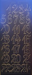 Peel Off Stickers Numbers 1-10 Blue Orange Silver Gold Purple Pink Black Glitter