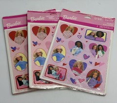 Vntg 1999 Hallmark Heartline 3 Sealed Fashion Barbie Sticker Packs Mattel