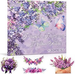 Purple Garden Scene Theme Sticker Scrapbooking Supplies for Junk Journal, 30 …