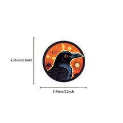 50Pcs Halloween Theme Stickers, Cute Gothic Raven Decorative Stickers Crow