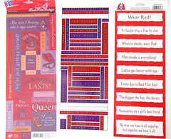 Red & Purple Hat Ladies Scrapbook Paper, Cardstock, Stickers 12 x 12 11 Sheets