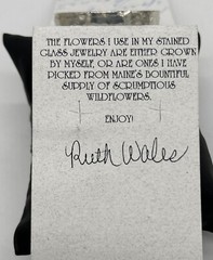 Vintage BUTTERMILK LANE Real Pressed Flower NIB Pin Silver Brooch – 1″ x 1/2″