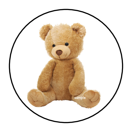 30 TEDDY BEAR STICKERS ENVELOPE SEALS LABELS 1.5″ ROUND FAVORS