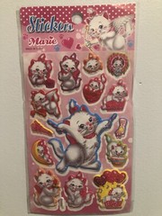 Disney Marie Cat Glitter Puffy Sticker Sheet Scrapbooking, Kids Diary Collecting