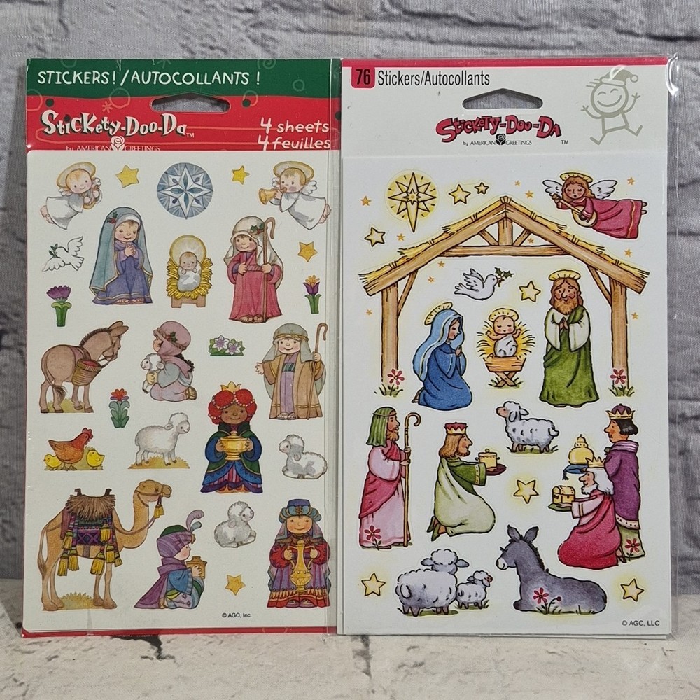American Greetings Stickety-Doo-Da Christmas Nativity Scrapbooking Stickers Lot