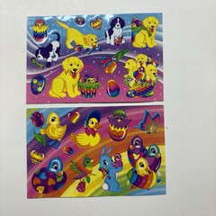 Vintage Lisa Frank Stickers Lot Kitten Puppies Bunnies Flowers Easter Eggs Heart