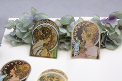 Mucha PET stickers | 10pcs PET Stickers Mucha vintage style pattern woman myster
