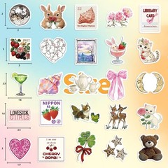 100PCS Pink Coquette Stickers Pack, Cute Aesthetic Bow Girly Stickers for Gir…