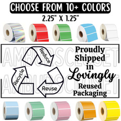 RECYCLED PACKAGING STICKERS 2.25″ LABELS SEALS SHIPPING SCRATCH RESISTANT ECO