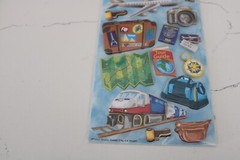 Punch Studio Dimensional Sticker Train Luggage Map Plane Ticket Scrapbooking Art