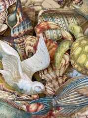 CREATURES OF THE SEA Die-Cuts (6pc)Ocean•Fish•Shells•Seahorse •Turtle•Glittered•