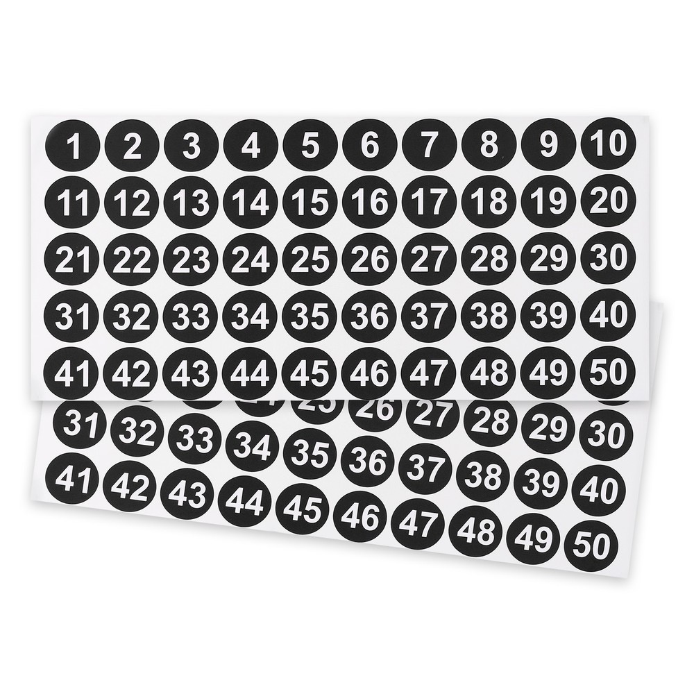 1 Set 1 Inch 1 to 100 Consecutive Number Stickers for Box, Black