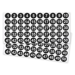 1 Set 1 Inch 1 to 100 Consecutive Number Stickers for Box, Black